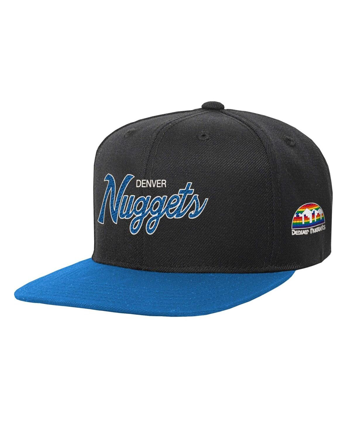 Mitchell & Ness Kids' Big Boys And Girls  Black Denver Nuggets Team Script Snapback Hat