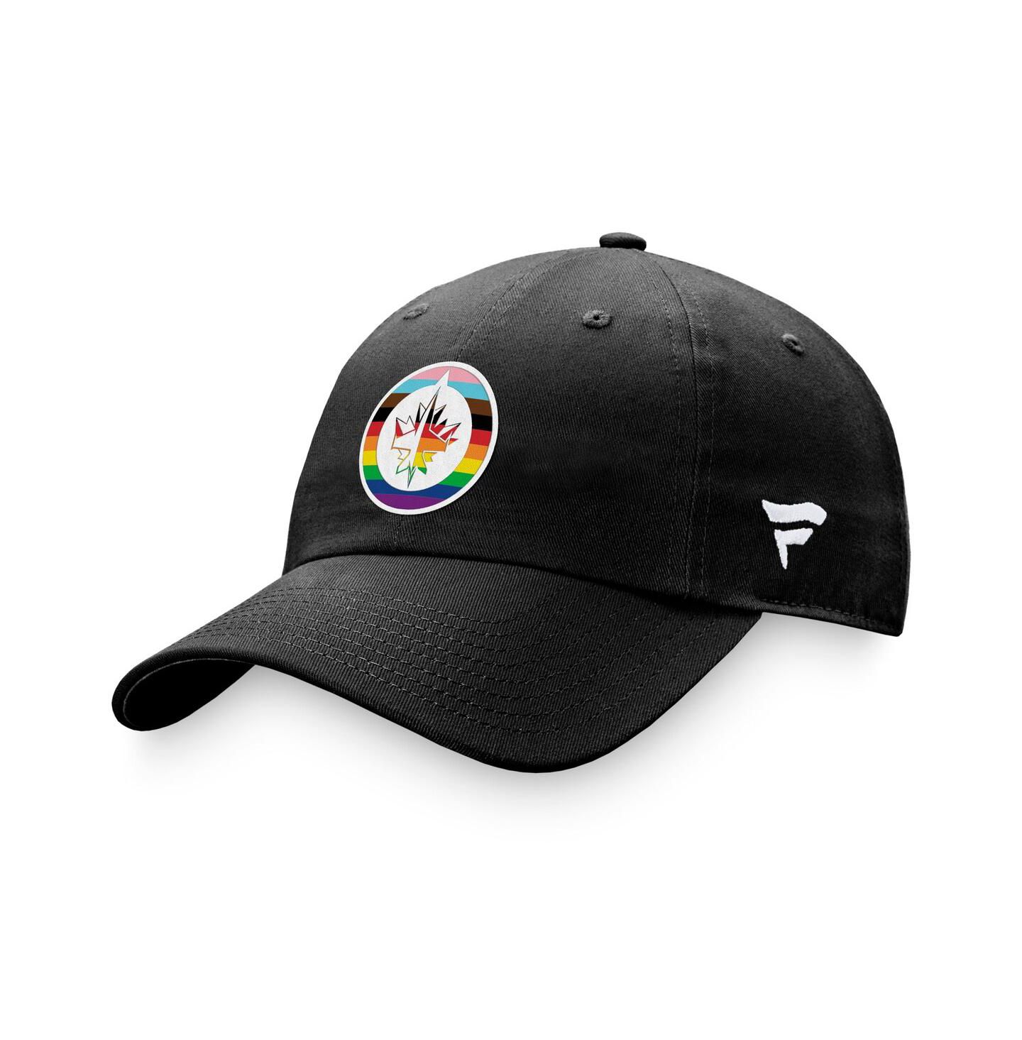Мужская кепка Fanatics Black Winnipeg Jets Team Logo Pride Adjustable Hat — фото 1