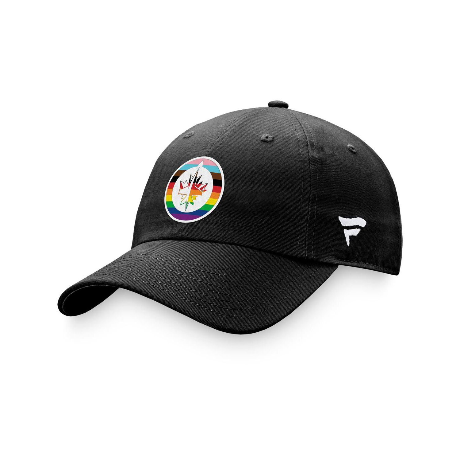 Men's Black Winnipeg Jets Team Logo Pride Adjustable Hat