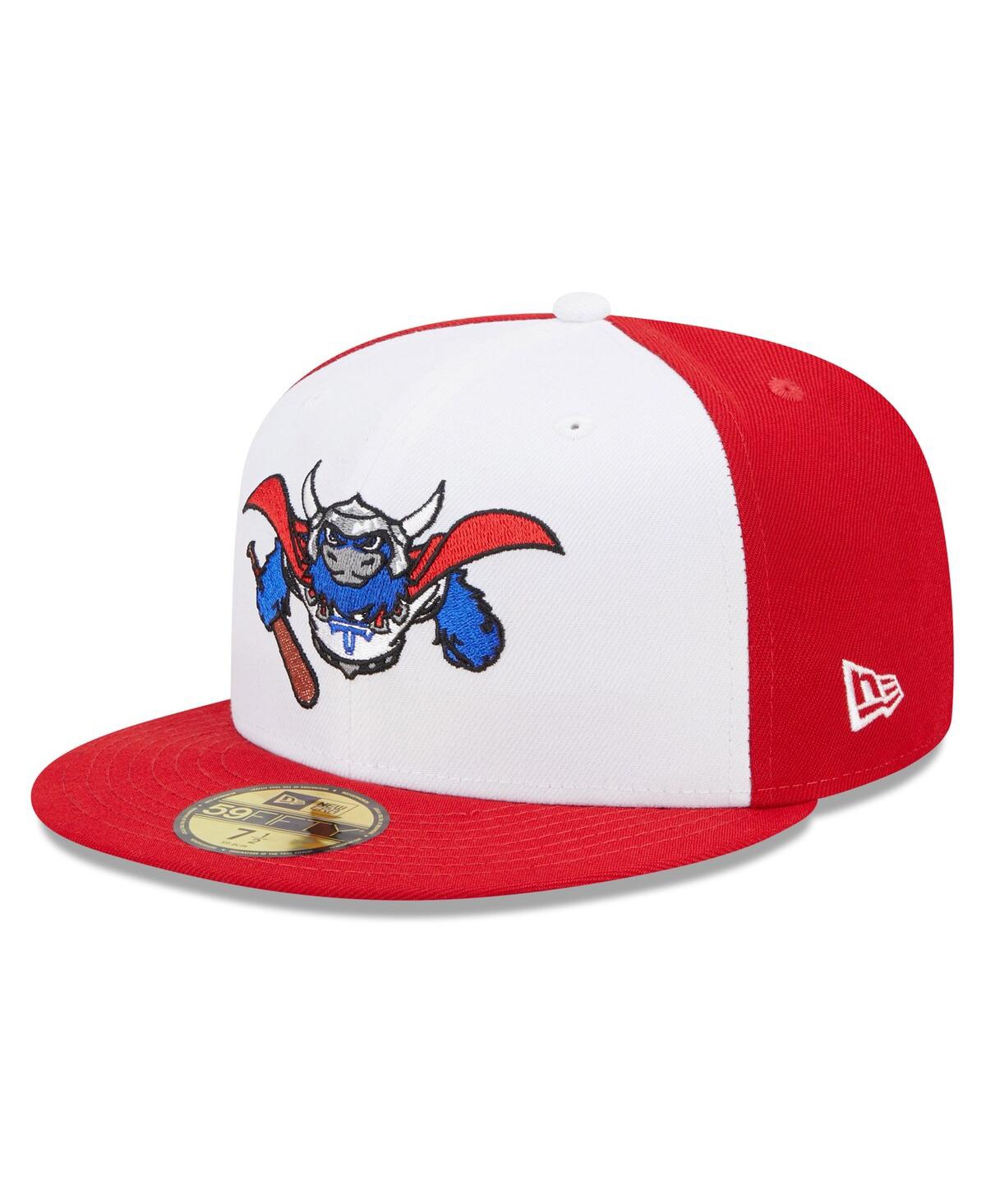 New Era Men's  White, Red Tulsa Drillers Marvel X Minor League 59fifty Fitted Hat In White,red