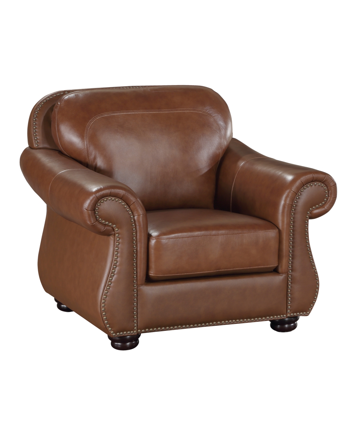 Homelegance White Label Dadeville 42" Leather Match Chair In Camel Brown