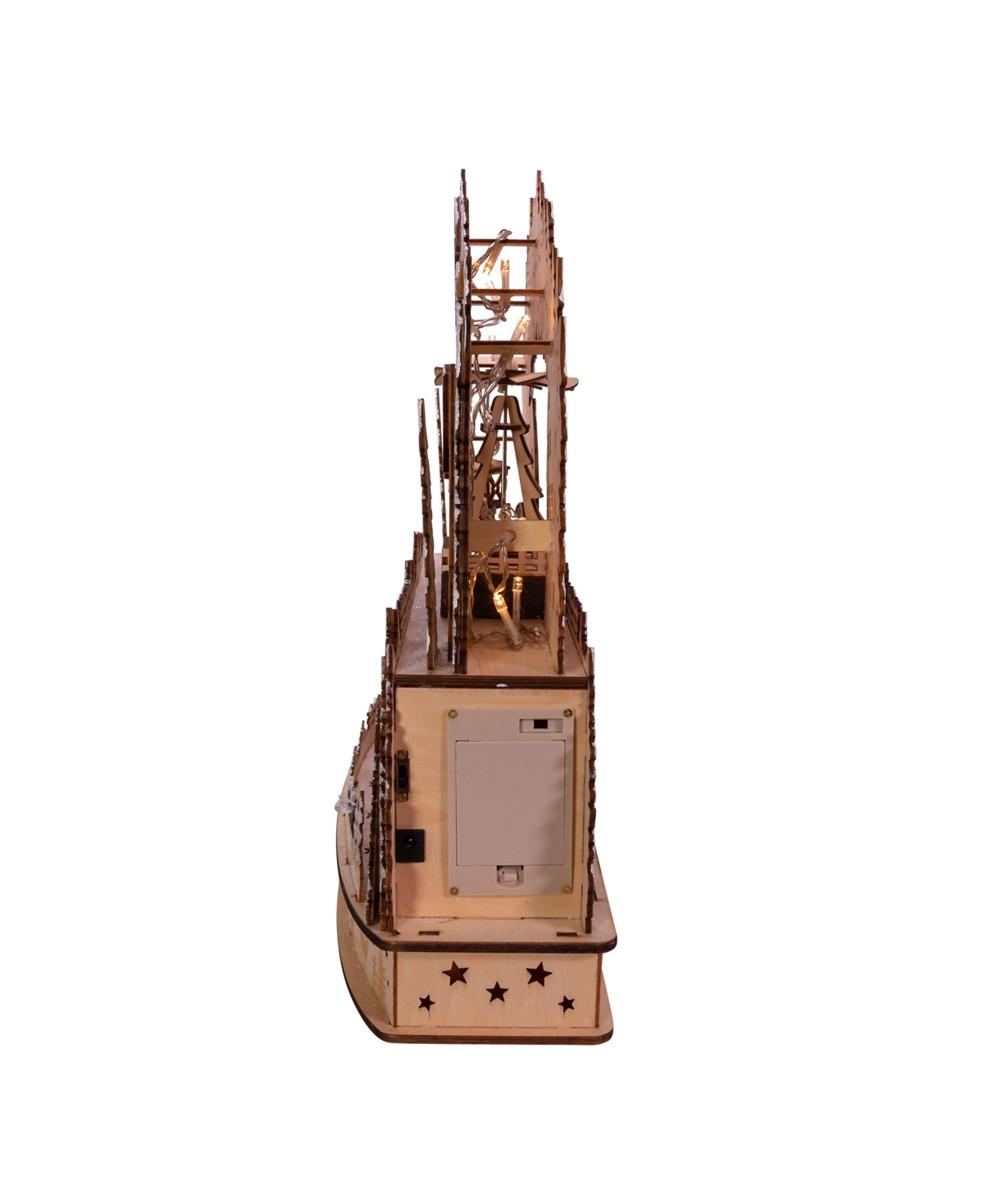 Kurt S. Adler Battery-Operated Light-Up Wooden Village with Motion - Multi-Color