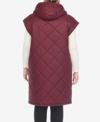 Plus Size Diamond Quilted Hooded Puffer Vest