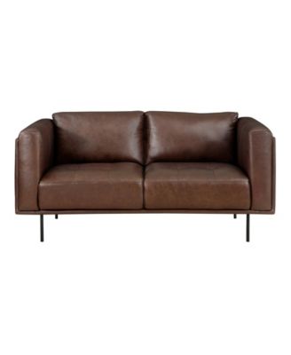 White Label Solaris 63" Leather Love Seat