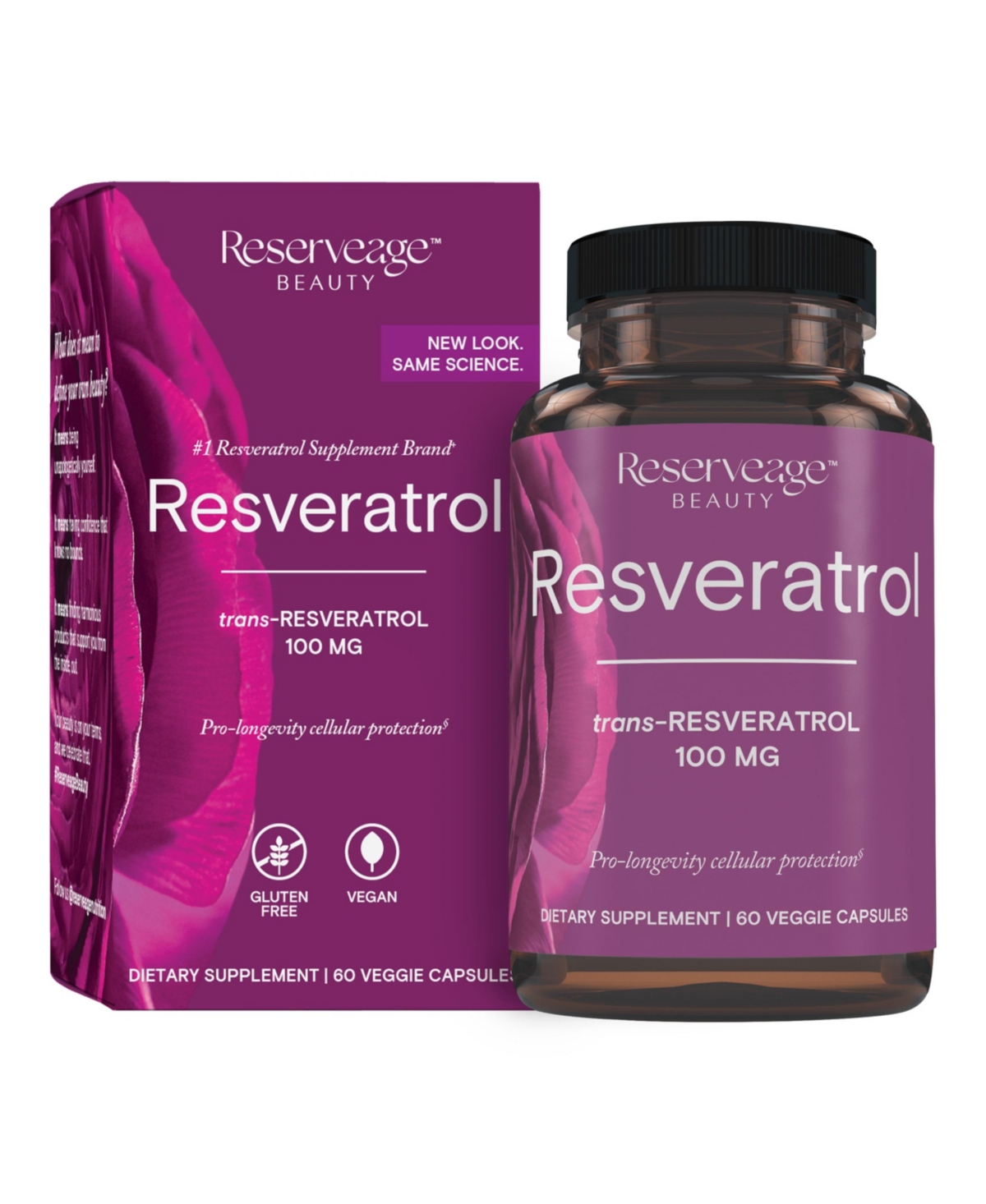 Resveratrol 100 mg Antioxidant Supplement for Heart and Cellular Health, Supports Healthy Aging, Paleo, Keto, 60 Capsules (60 Servings)