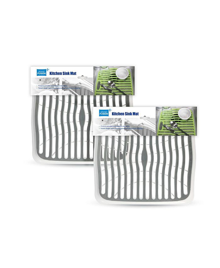 Grand Fusion Kitchen Sink Mat Plastic Gray, Set of 2 Macy's