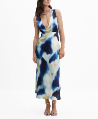 chinese dress ladies Tango Mango Blue Waves Maxi Cha Cha Dress main image 1