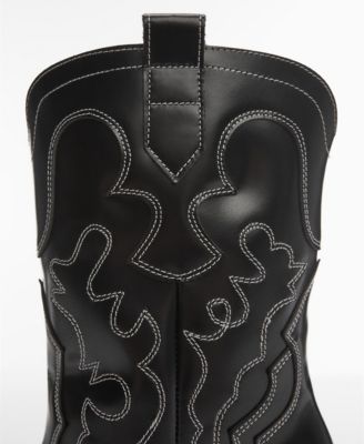 MANGO Women's Cowboy Leather Ankle Boots