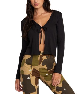 RVCA - Juniors' Love Me Long Long-Sleeve Top