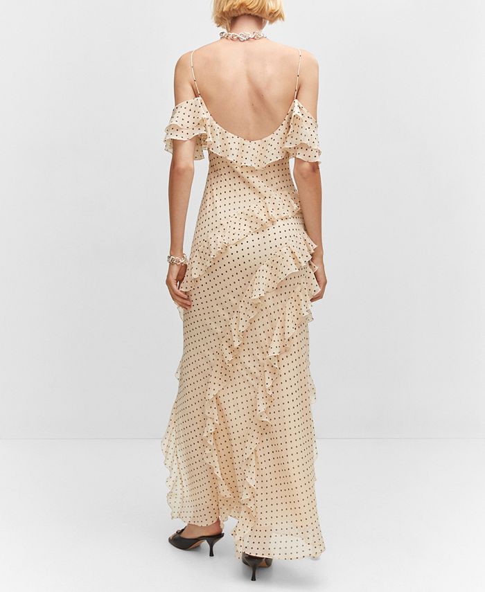 MANGO Women's Polka-Dot Ruffled Dress - Macy's