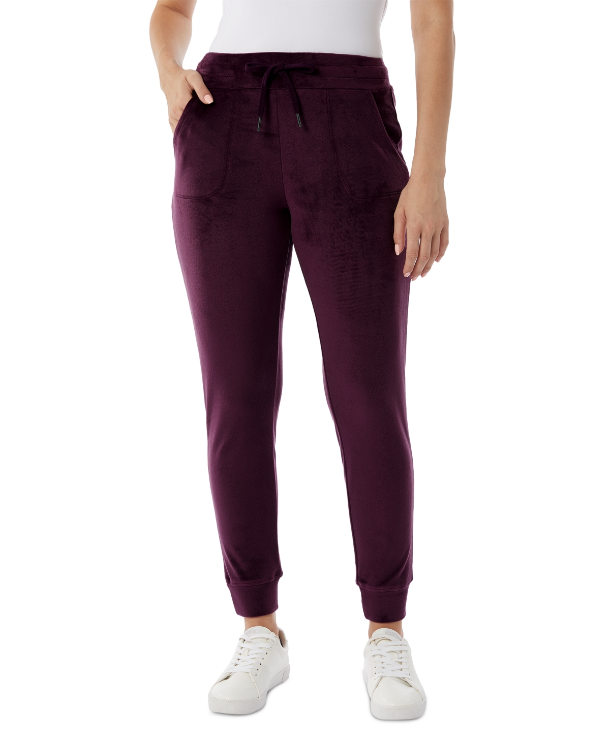 32 Degrees Women's Velour Drawstring-waist Jogger Pants In Potent Purple