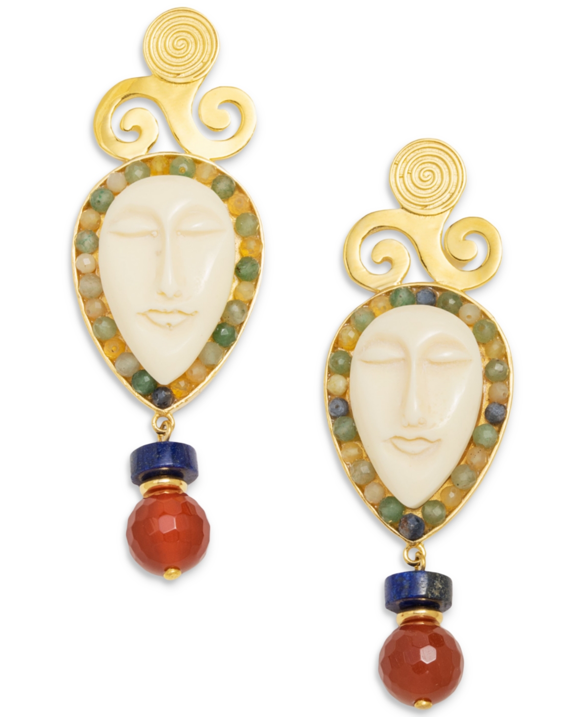 18k Gold-Plated Andarika Gemstone Drop Earrings - Gld