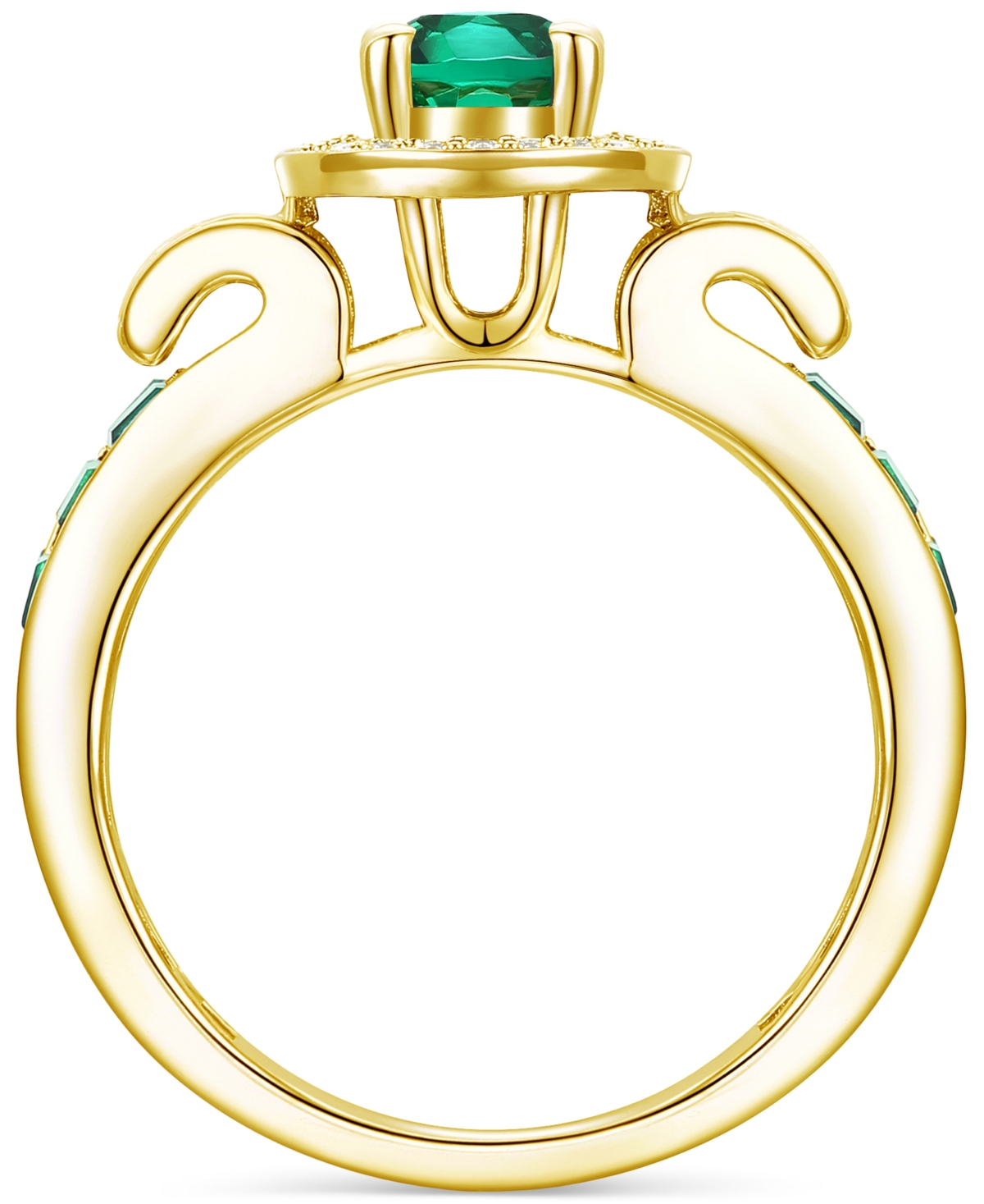 Lab-Grown(7/8 ct. t.w.) & Lab-Grown White Sapphire (1/3 ct. t.w.) Statement Ring in 14k Gold-Plated Sterling Silver (Also in Additional Gemst
