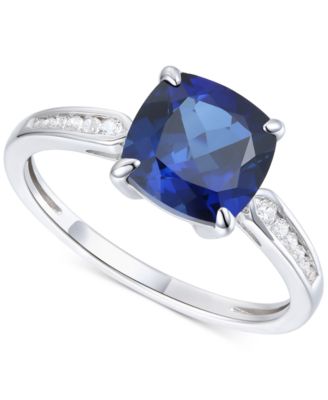 Amethyst (1-7/8 ct. t.w.) & Lab-Grown White Sapphire (1/10 ct. t.w.) Cushion Ring in 14k Gold-Plated Sterling Silver (Also in Additional Gemstones)