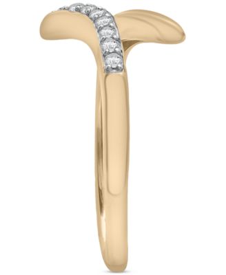 Diamond Bypass Ring (1/10 ct. t.w.) in 10k Gold, Created for Macy's
