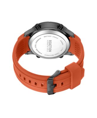 Kenneth Cole Reaction Men's Digital Orange Silicone Watch 47mm