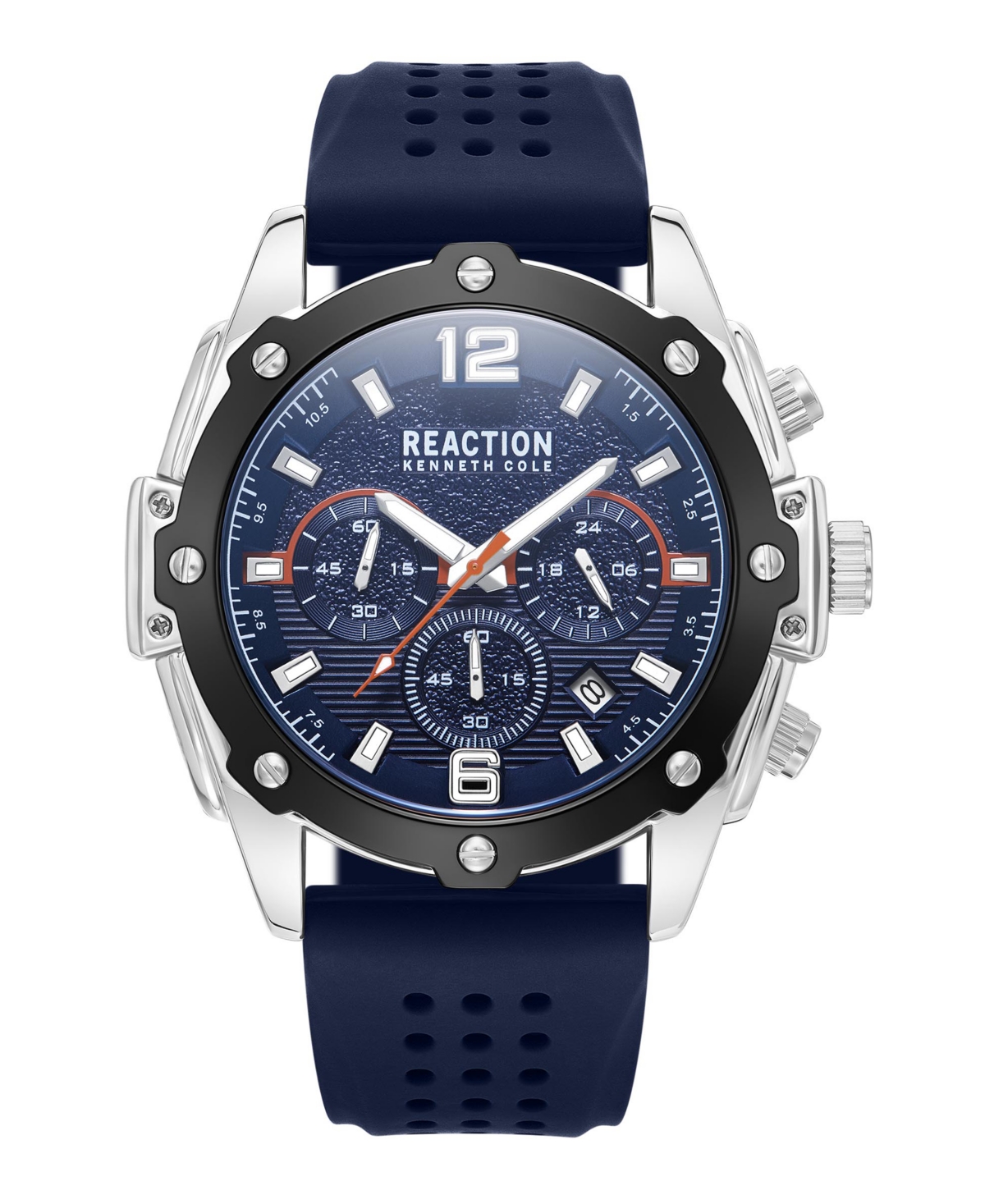 Kenneth Cole Reaction Men's Chronograph Blue Siliconee Watch 43.5mm