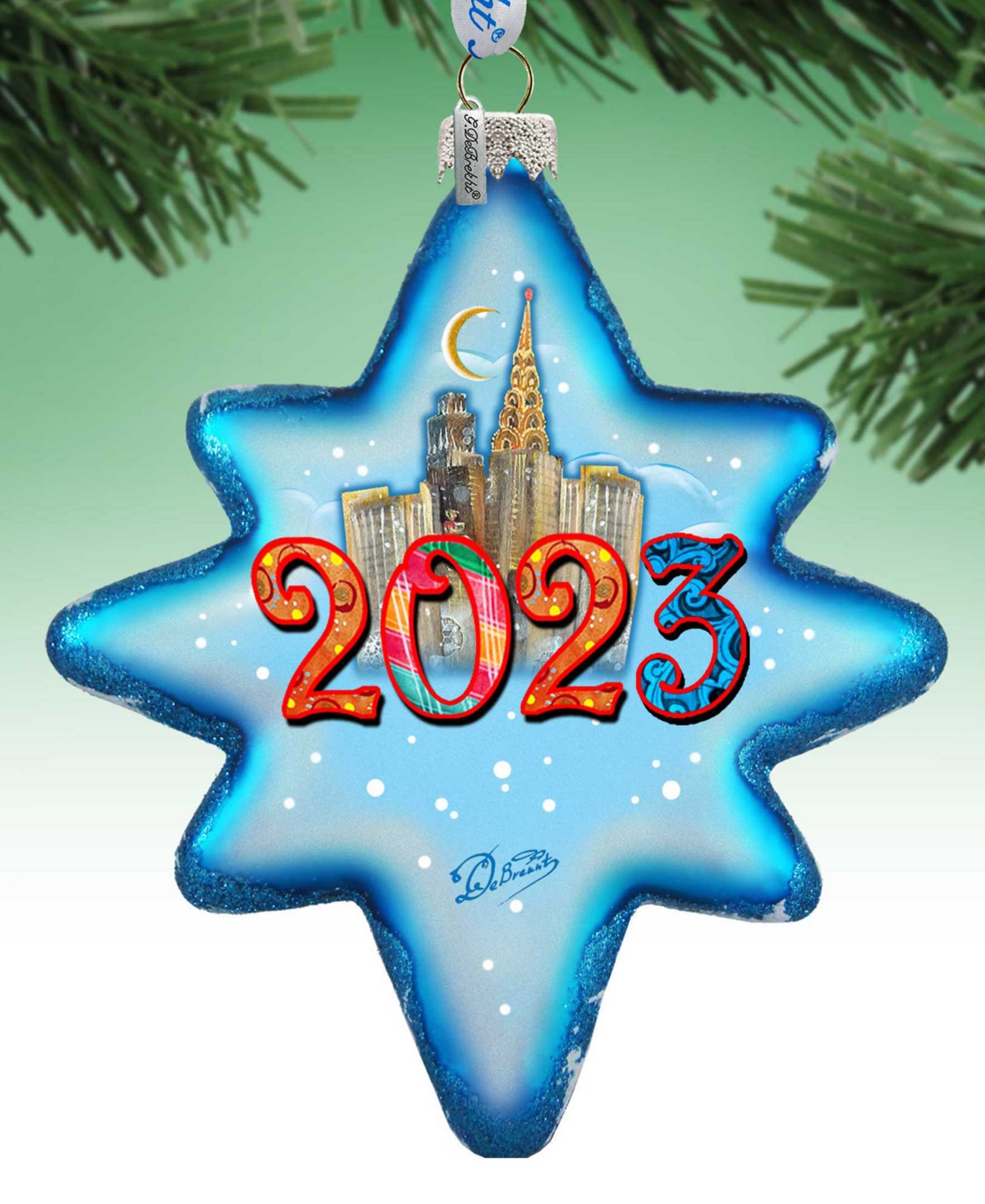Designocracy 2023 Dated Star Holiday Mercury Glass Ornaments G. Debrekht In Multi Color