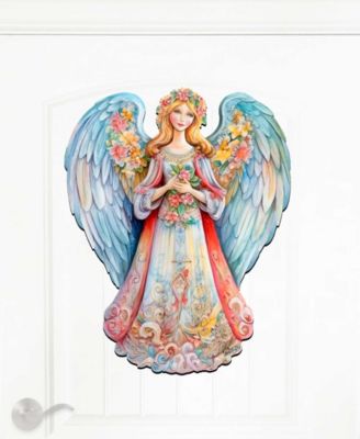 Floral Angel Christmas Wooden Door Decor Wall Decor G. DeBrekht