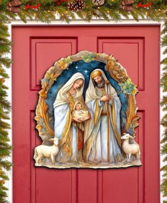 Nostalgic Nativity Scene Christmas Wooden Wall Decor Door Decor G. DeBrekht
