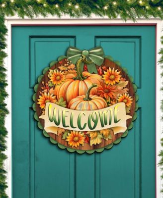 Holiday Welcome Sign Wooden Door Decor Hanging Decoration Welcome G. DeBrekht