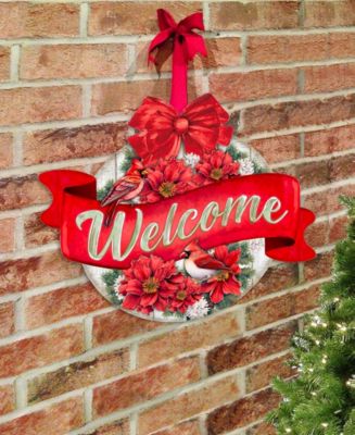 Christmas Wreath Christmas Wooden Door Decor Welcome Sign G. DeBrekht