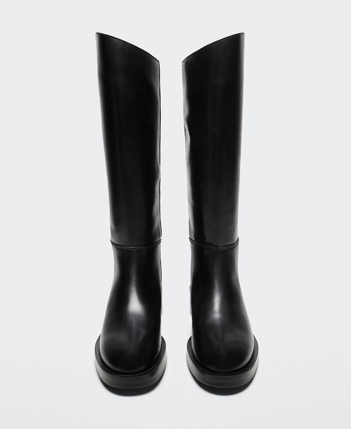 MANGO Women's Tall Leg Leather Boots Macy's