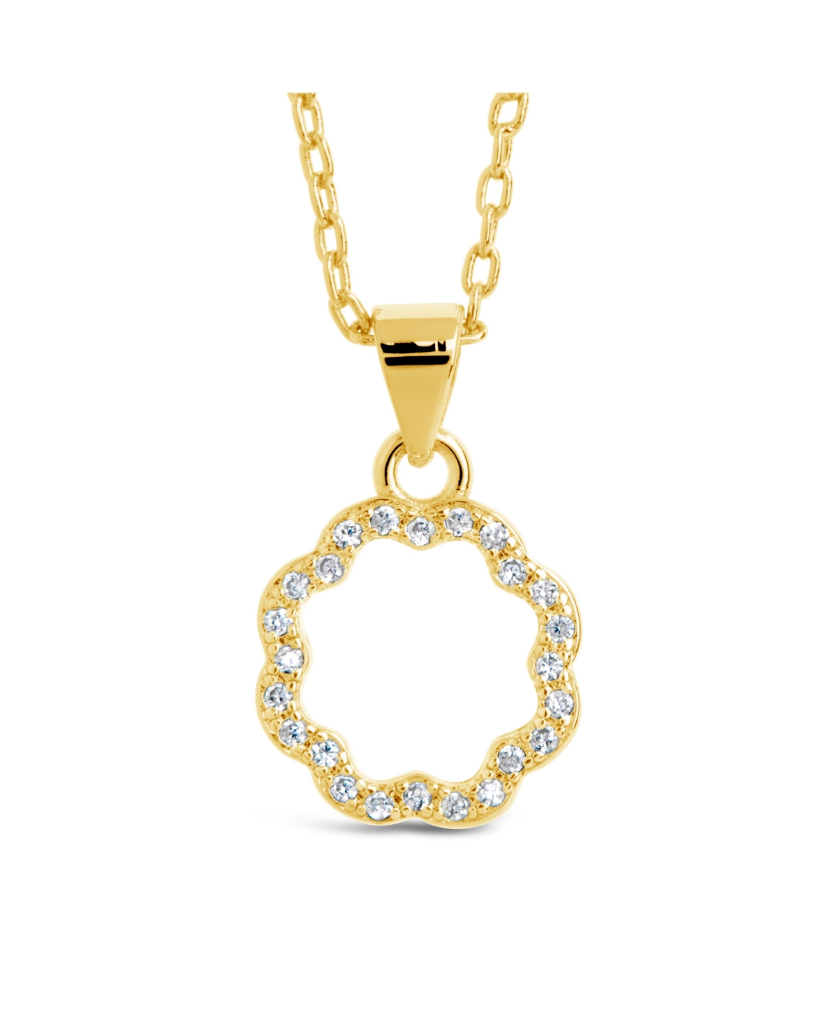 Sterling Forever Cubic Zirconia Marisole Pendant Necklace In Gold