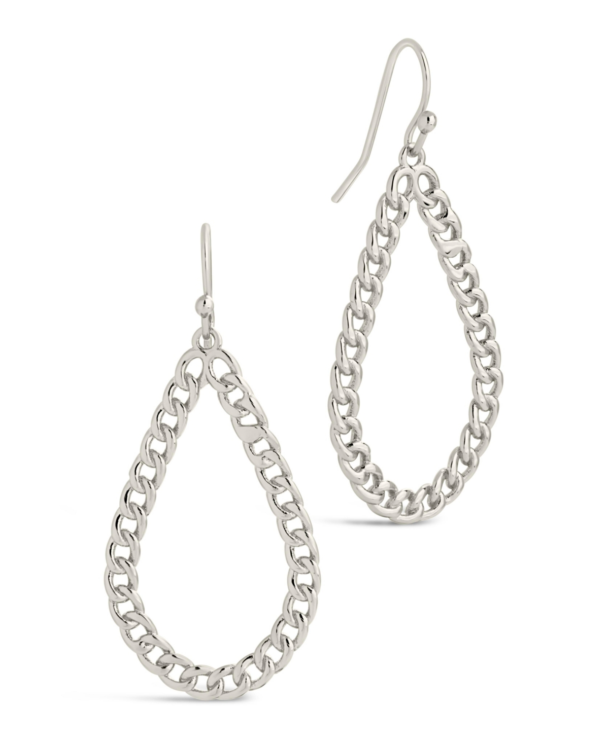 Shop Sterling Forever 14k Gold Plated Or Rhodium Plated Nikole Chain Link Dangle Earrings In Silver