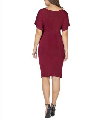 Women's Short Sleeve V-neck Twist Front Dress