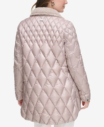 Calvin Klein Women's Faux Leather Quilted Jacket - Macy's