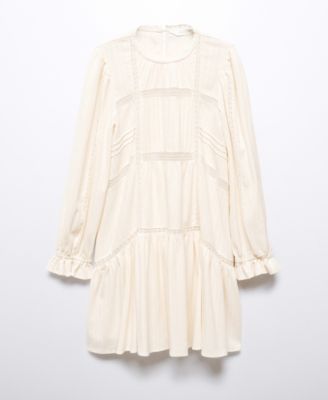 mango puff sleeve embroidered dress MANGO Women's Puff-Sleeved Embroidered Dress