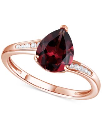 Macy's - Amethyst (1-1/3 ct. t.w.) & Lab-Grown White Sapphire (1/10 ct. t.w.) Pear Swirl Ring in 14k Gold-Plated Sterling Silver (Also in Additional Gemstones)