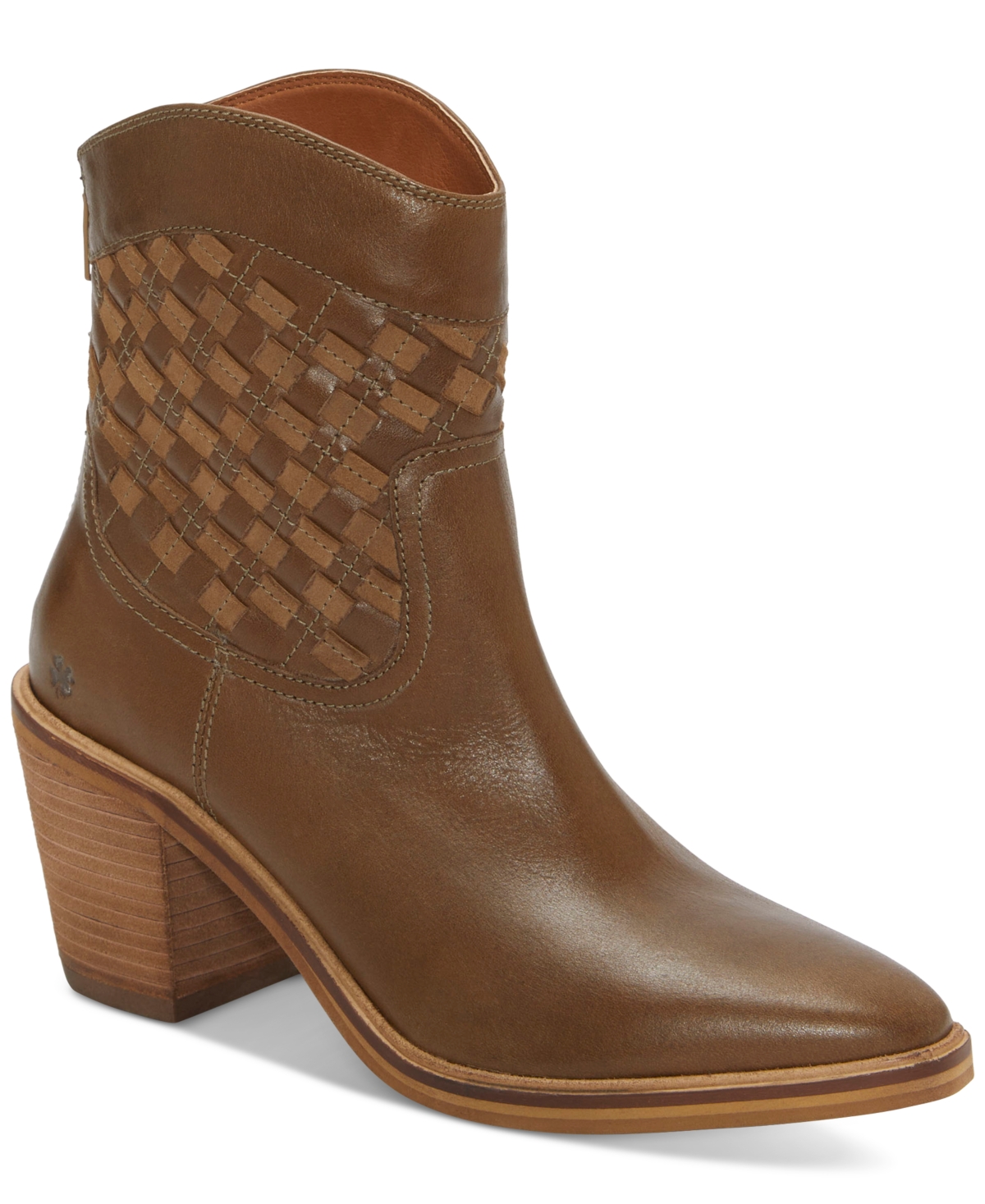 Lucky Brand Women's Aryleis Block-heel Ankle Western Booties In Taupe Leather
