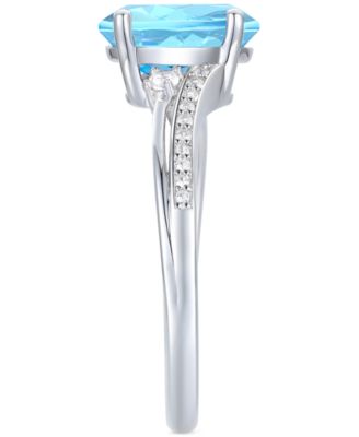 Amethyst (1-1/2 ct. t.w.) & Lab-Grown White Sapphire (1/8 ct. t.w.) Swirl Ring in 14k Gold-Plated Sterling Silver (Also in Additional Gemstones)