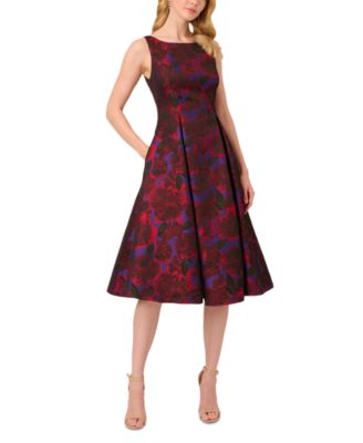 Adrianna Papell Jacquard Fit & Flare Dress - Macy's