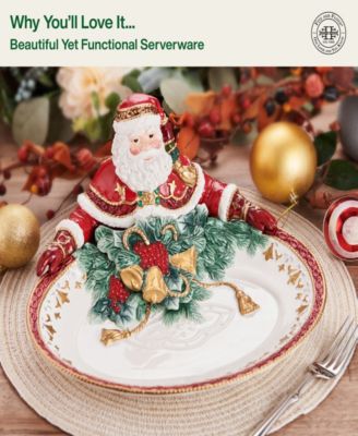 Noel Holiday Santa Server, 12-in x 11.5-in