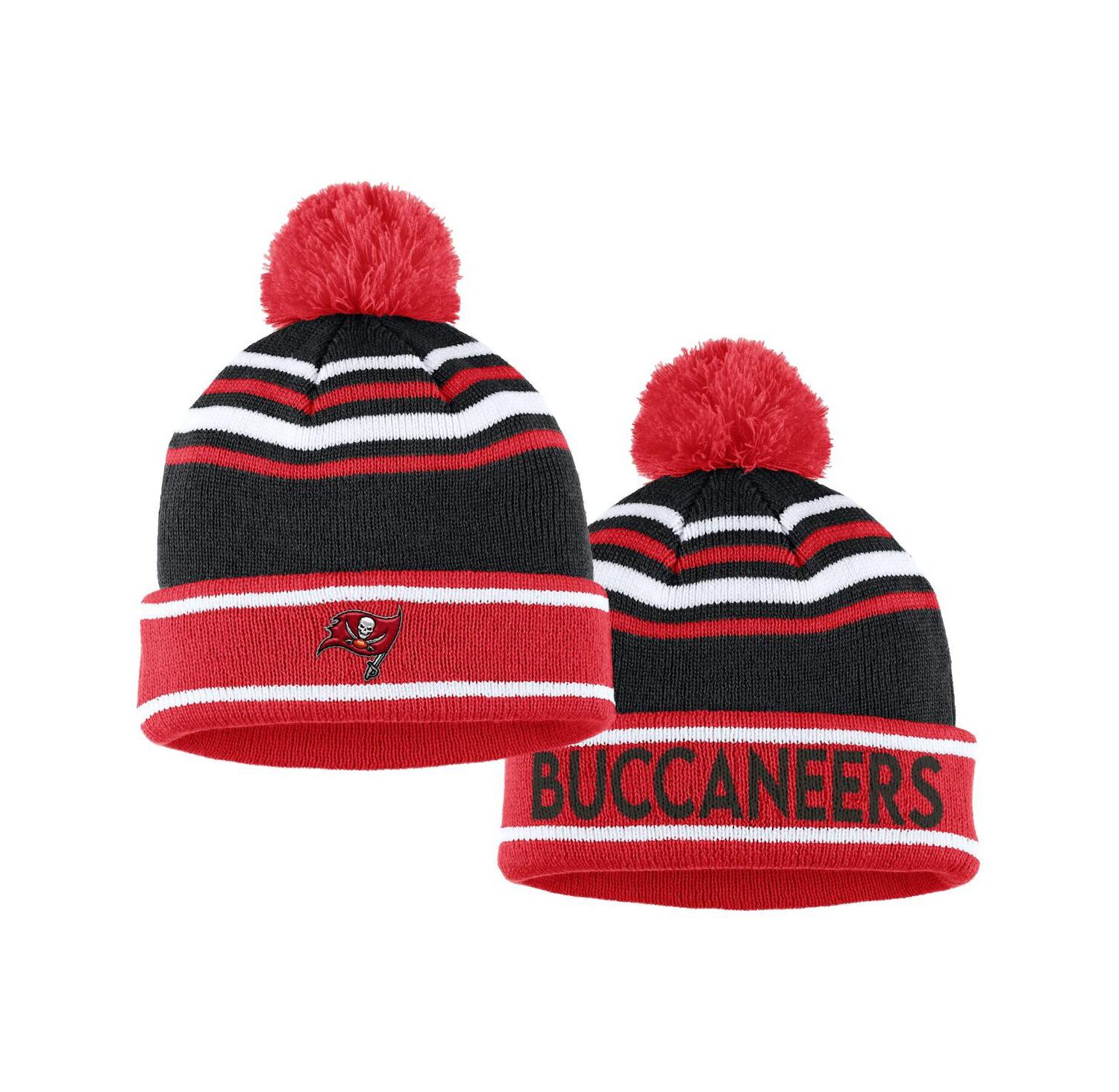 Women's Red Tampa Bay Buccaneers Colorblock Cuffed Knit Hat with Pom and Scarf Set