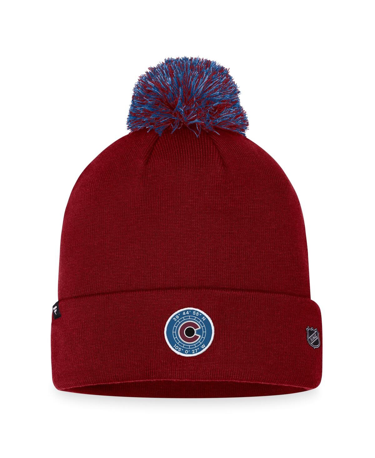 Shop Fanatics Men's  Burgundy Colorado Avalanche 2023 Nhl Draft Cuffed Knit Hat With Pom