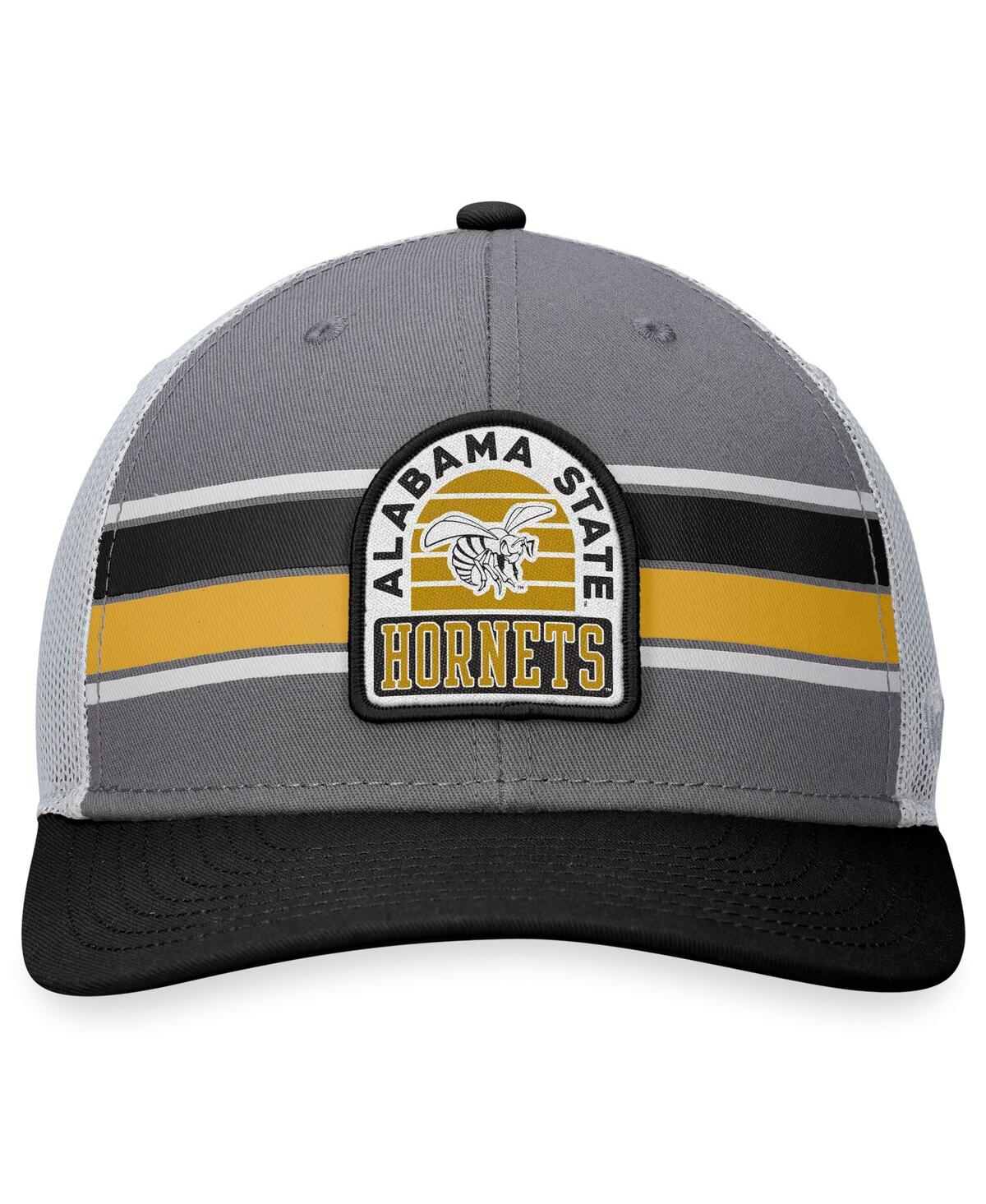 Top Of The World Men's  Black, Gray Alabama State Hornets Aurora Trucker Adjustable Hat In Black,gray