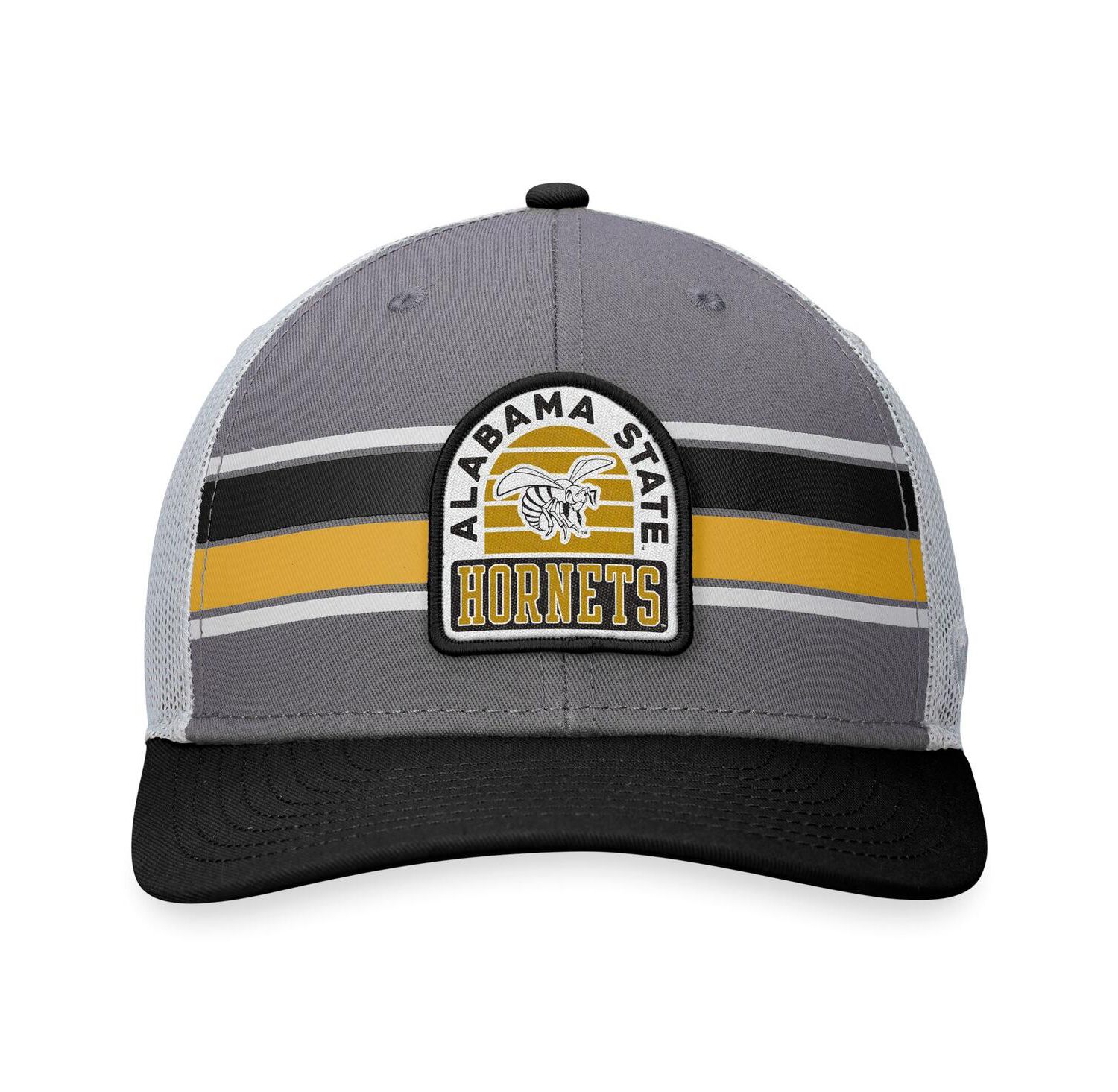 Men's Black, Gray Alabama State Hornets Aurora Trucker Adjustable Hat