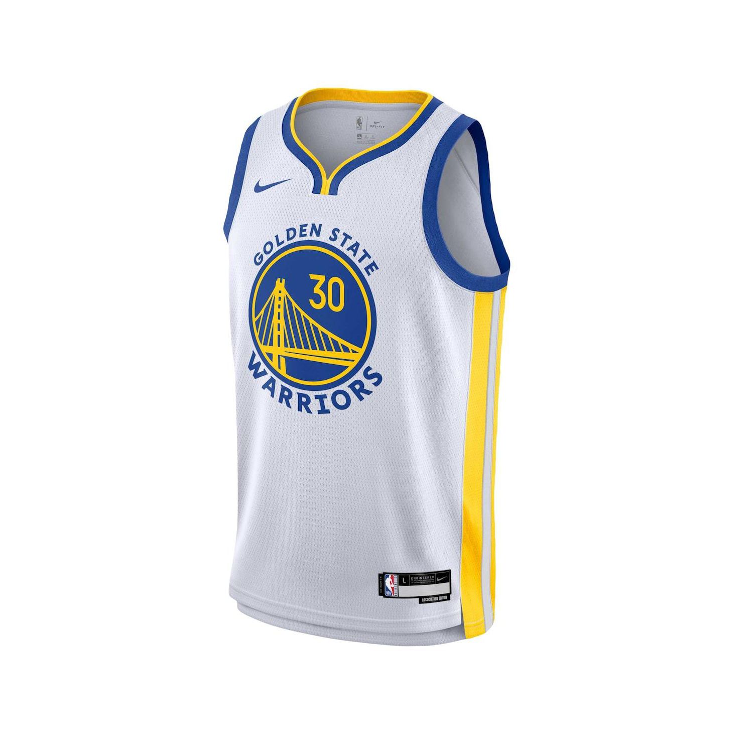 Big Boys Stephen Curry White Golden State Warriors Performance Swingman Jersey - Association Edition