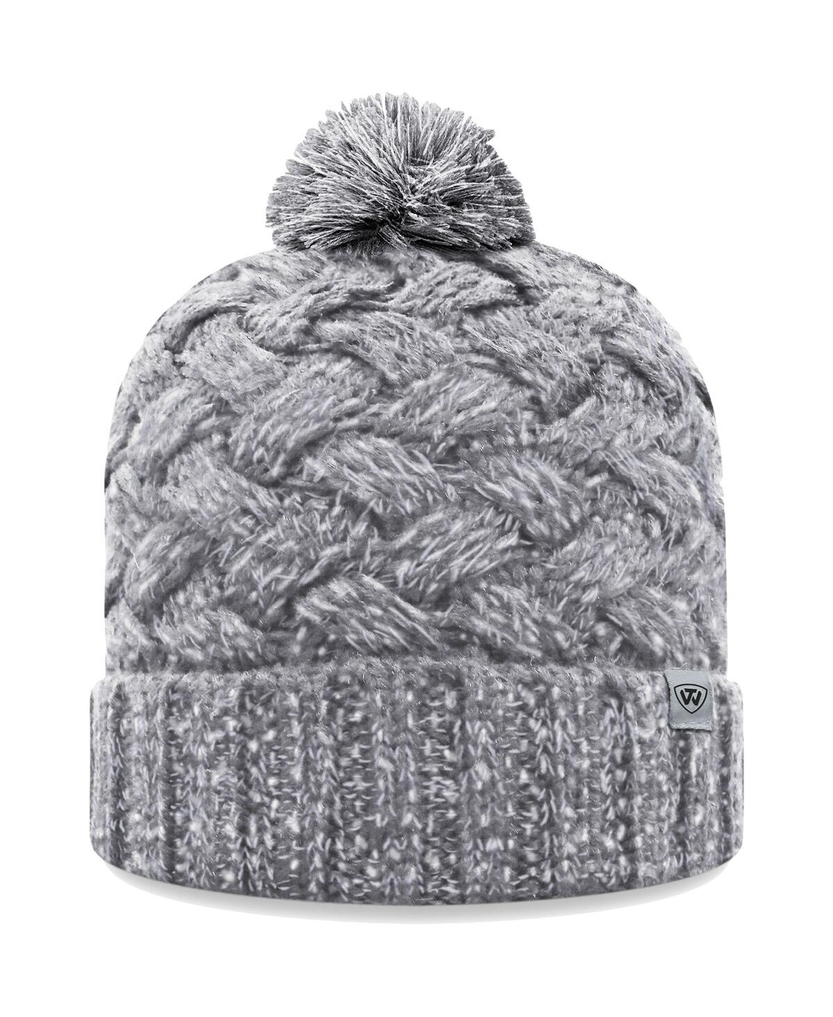 Shop Top Of The World Women's  Heather Gray Ndsu Bison Arctic Cuffed Knit Hat With Pom