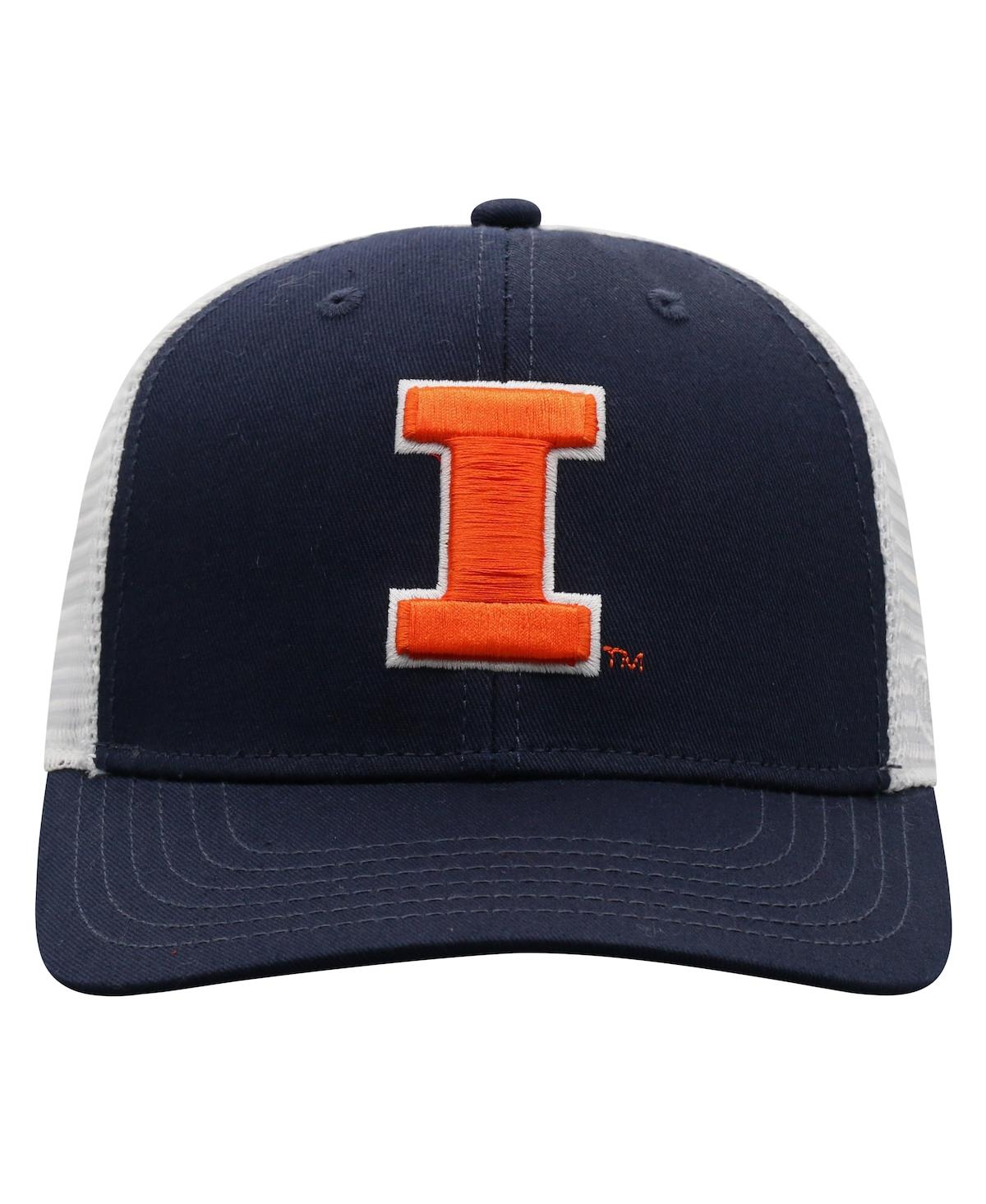 Top Of The World Men's  Navy, White Illinois Fighting Illini Trucker Snapback Hat In Navy,white