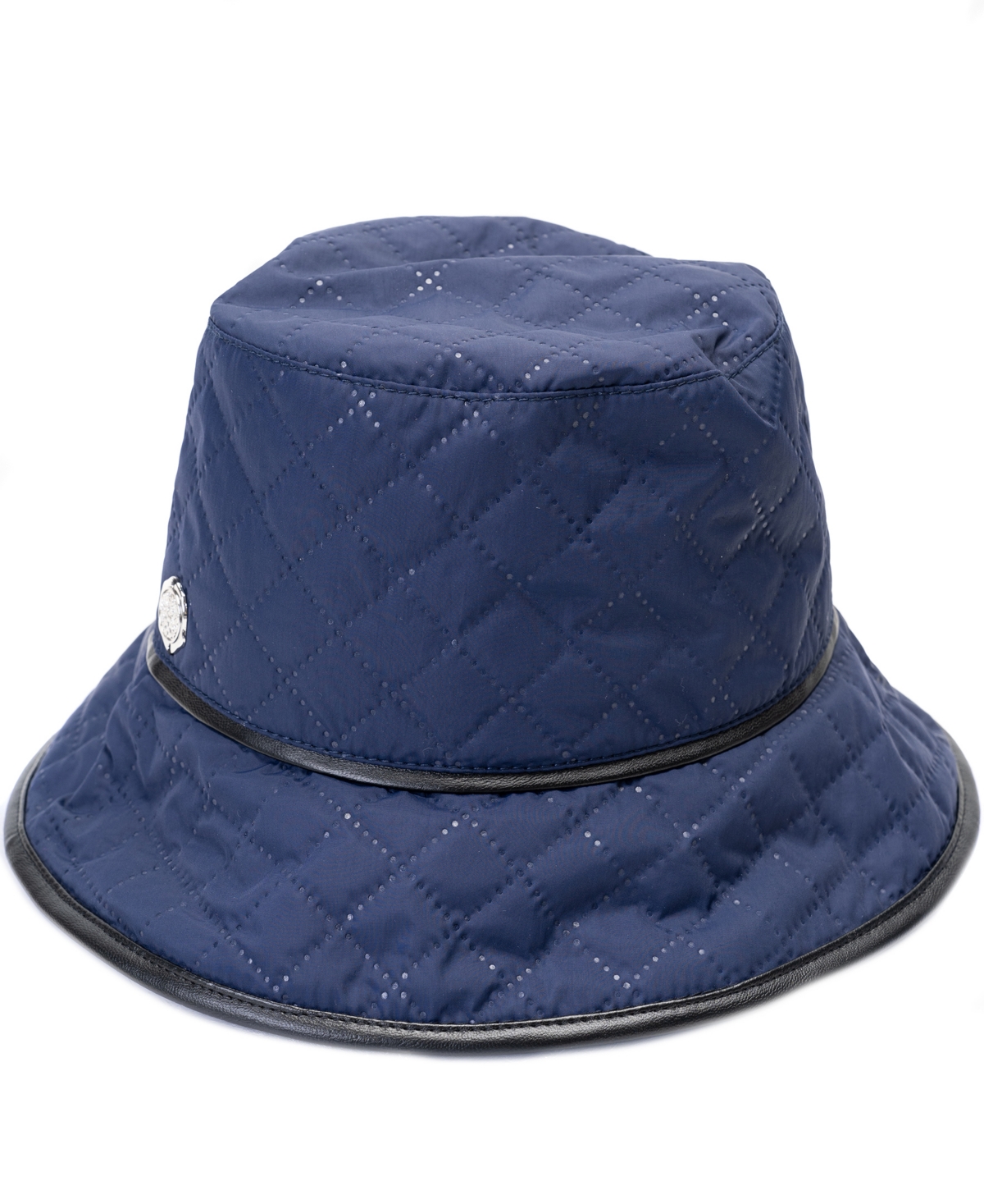 Vince Camuto Quilted Nylon Bucket In Navy
