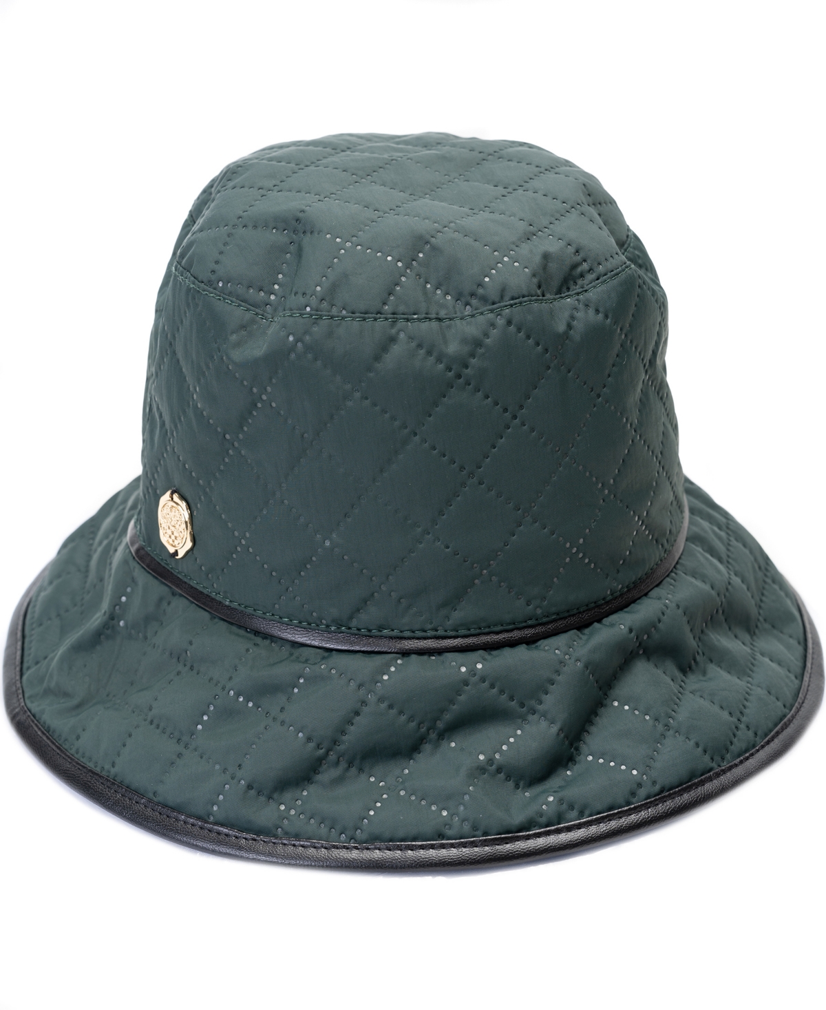 Vince Camuto Quilted Nylon Bucket In Green