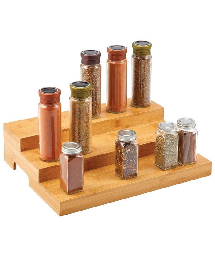 Bamboo Adjustable 3 Tier Spice Rack Pantry Organizer Large