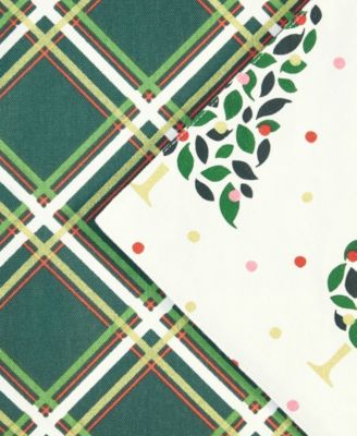 Holiday Confetti Acrobat Plaid Reversible Holiday Table Runner, 15" x 72"