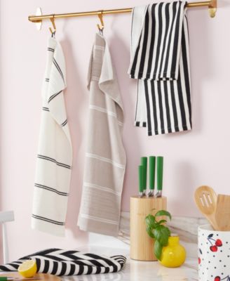 Botanical Stripe Kitchen Towels 4-Pack Set,  17" x 28"