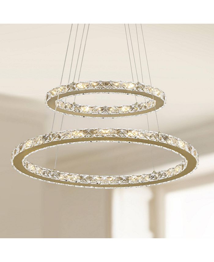 Possini Euro Design Soft Gold Ring Pendant Chandelier 24 1/2 Wide